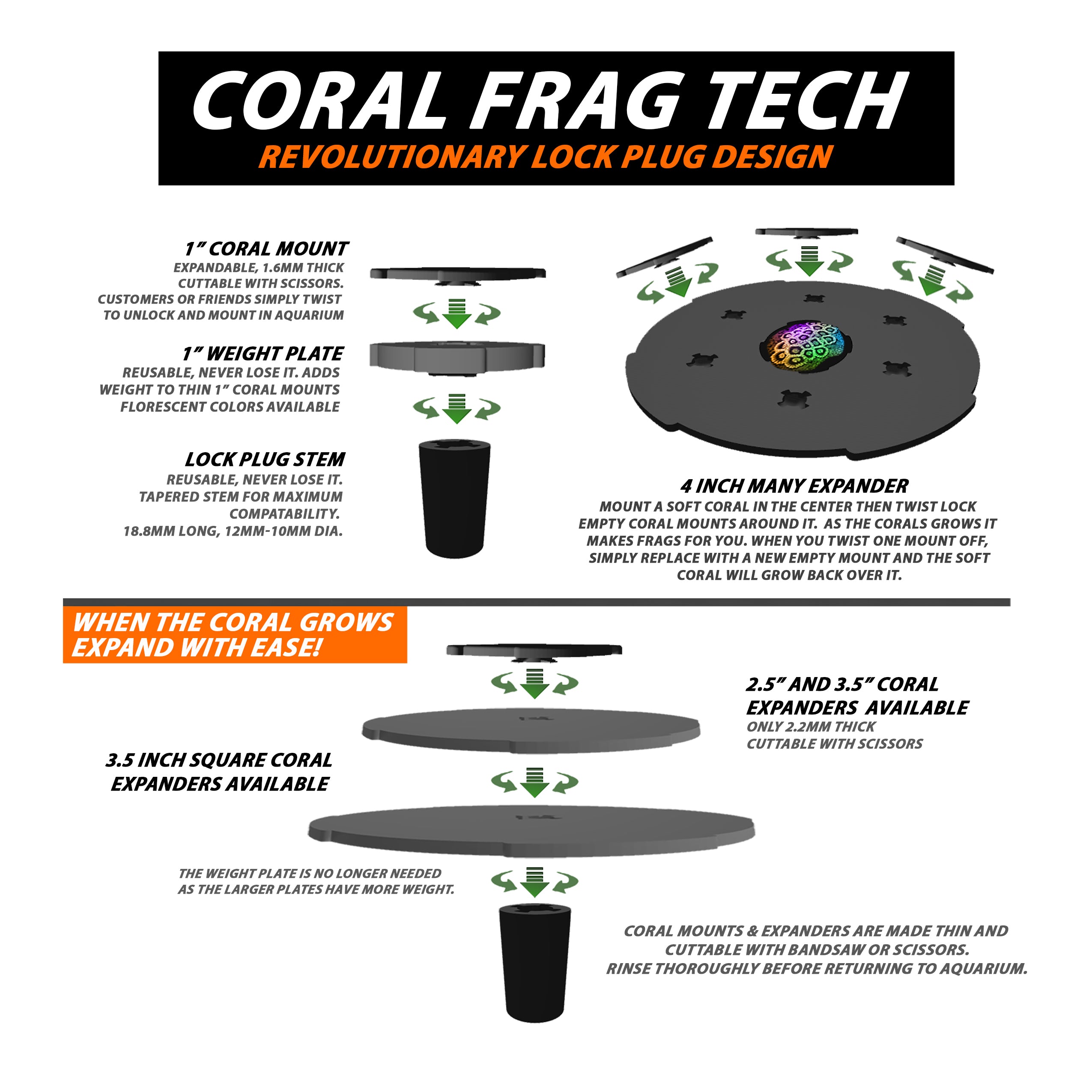 2.5" Coral Grow Mounts™